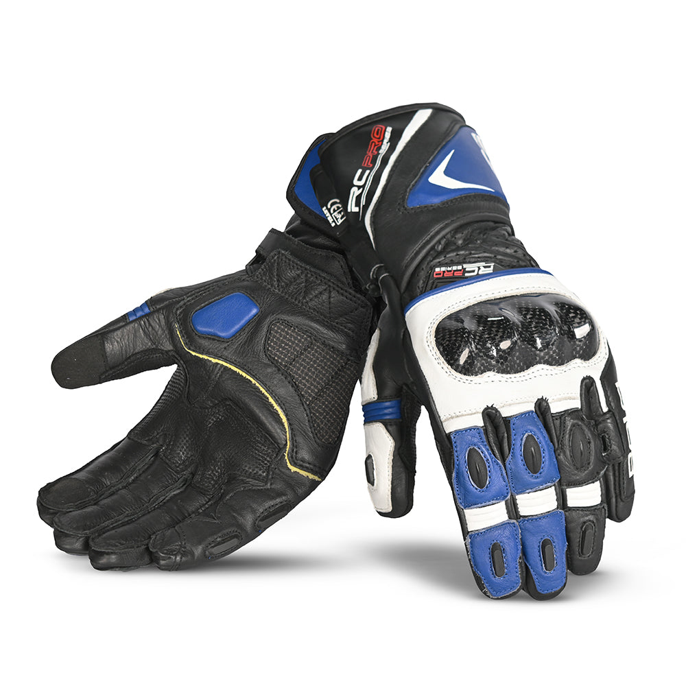bela rocket long racing gloves white blue black1