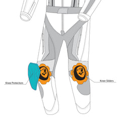 BELA Rocket Man Mix Kangaroo 1 PC Racing Suit Black Blue bottom infographics