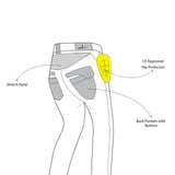 infographic sketch bela rosekin ladies denim jean blue back side view