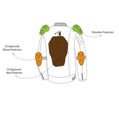 infographic sketch bela royal rider leather motorcycle jacket brown back side view