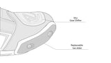 infographic sketch bela speedo 2.0 racing black boot front top view