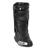 bela speedo 2.0 racing black boot front view, mens black moto boots