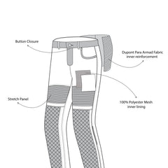 infographic sketch bela street lady denim jeans black top front side view