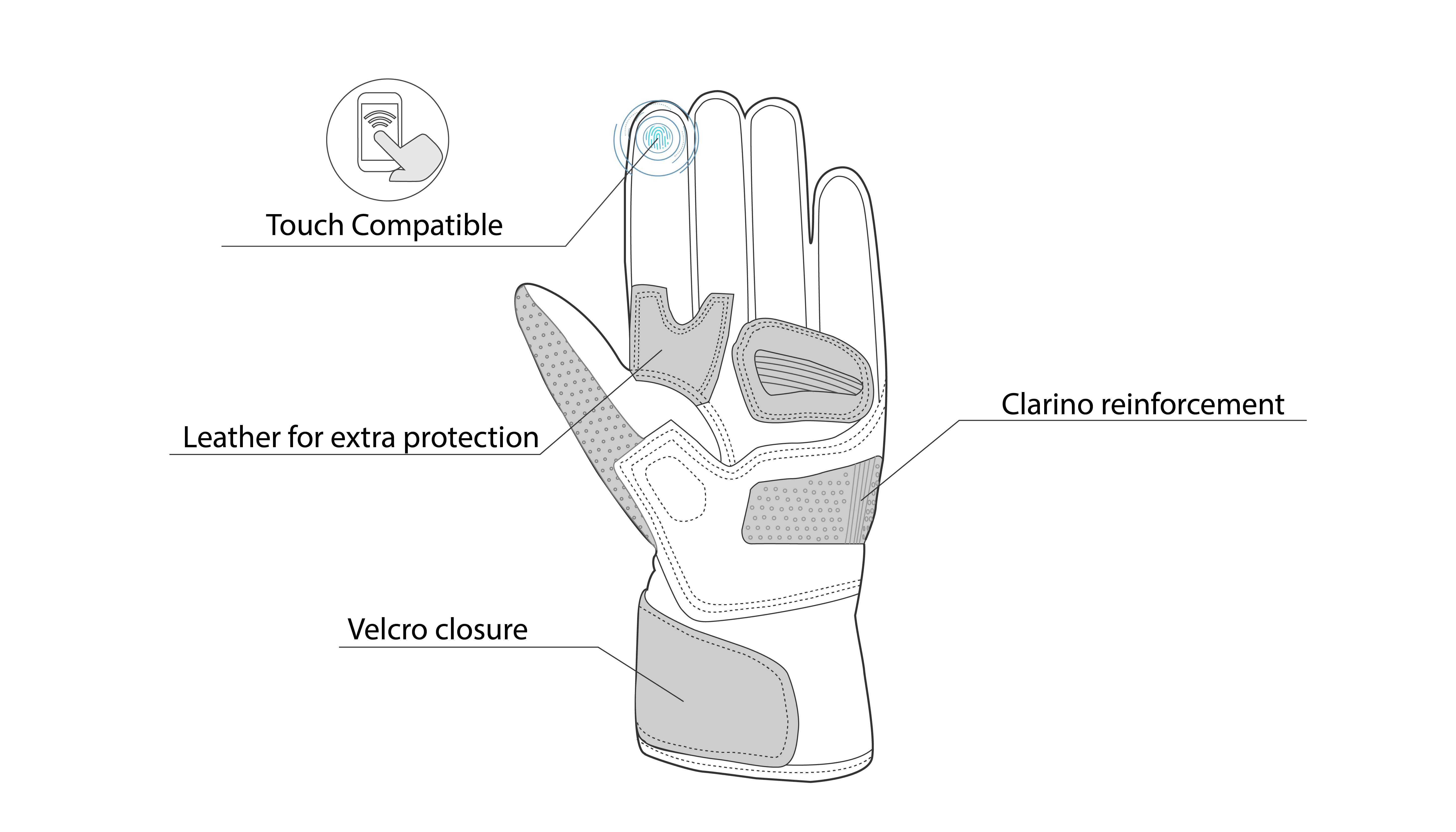 infographic sketch bela twix lady black gloves front side view