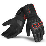 bela twix motorcyle gloves black red