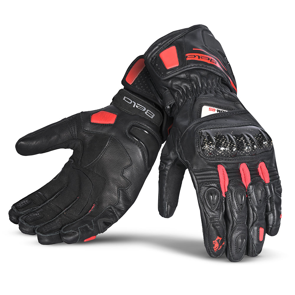 bela venom rs motorcycle racing gloves ladies black red 
