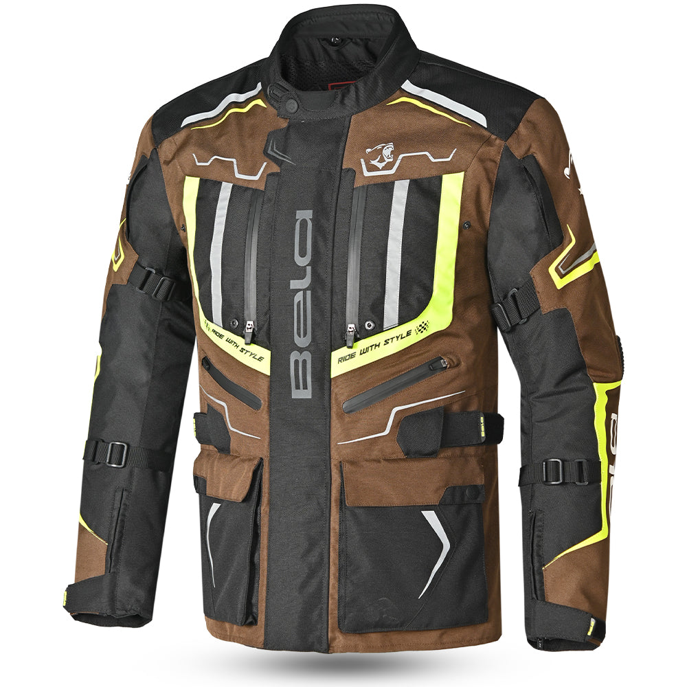 BELA Watson Motorcycle Touring Jacket - Black Brown 