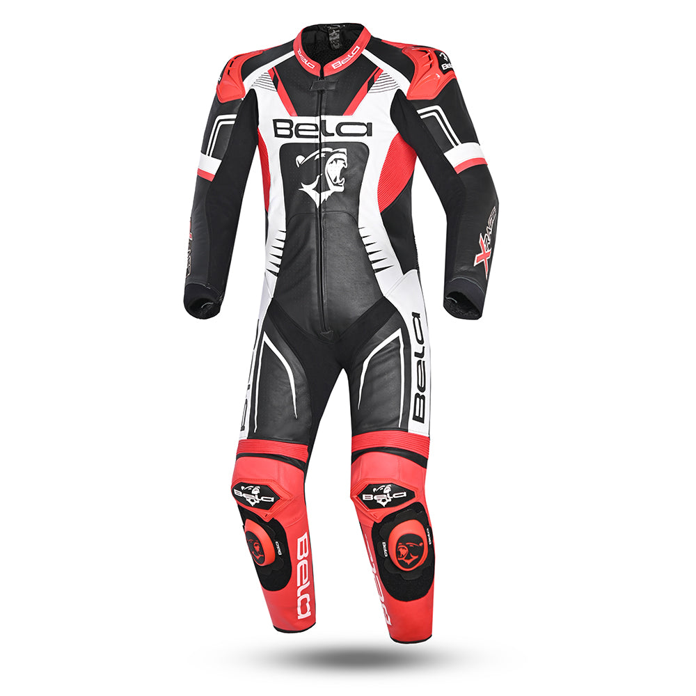 bela x race 1pc motorbike racing suit uk black white red