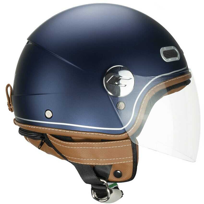 CGM 191V Pix Vintage Jet Helmet – Satin Blue/Silver