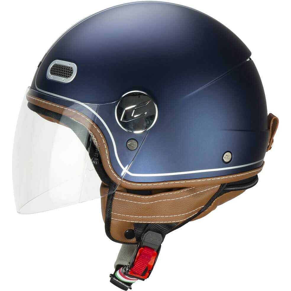 CGM 191V Pix Vintage Jet Helmet – Satin Blue/Silver