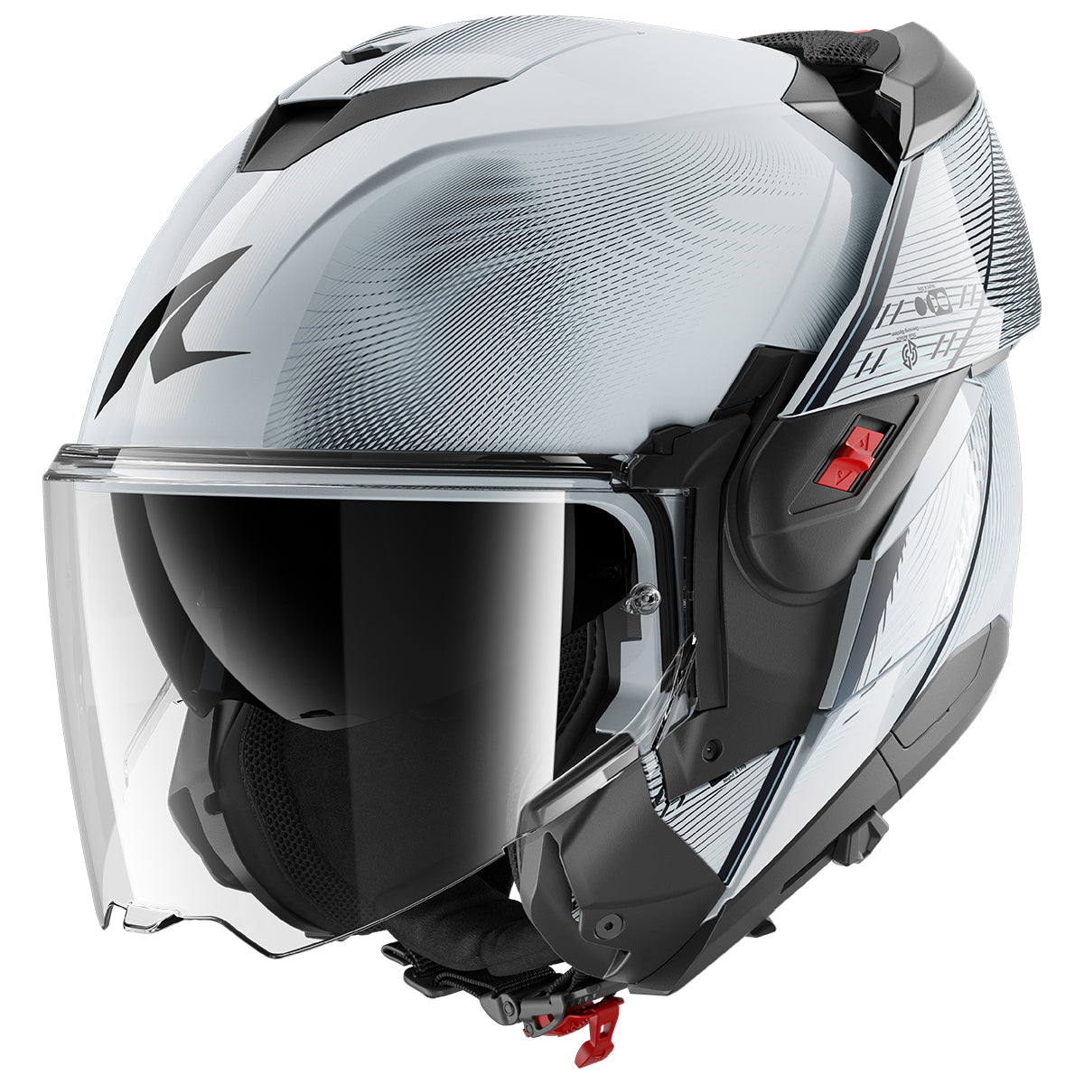 SHARK OXO SPEED-TECH MOTORCYCLE HELMET SILVER WHITE BLACK