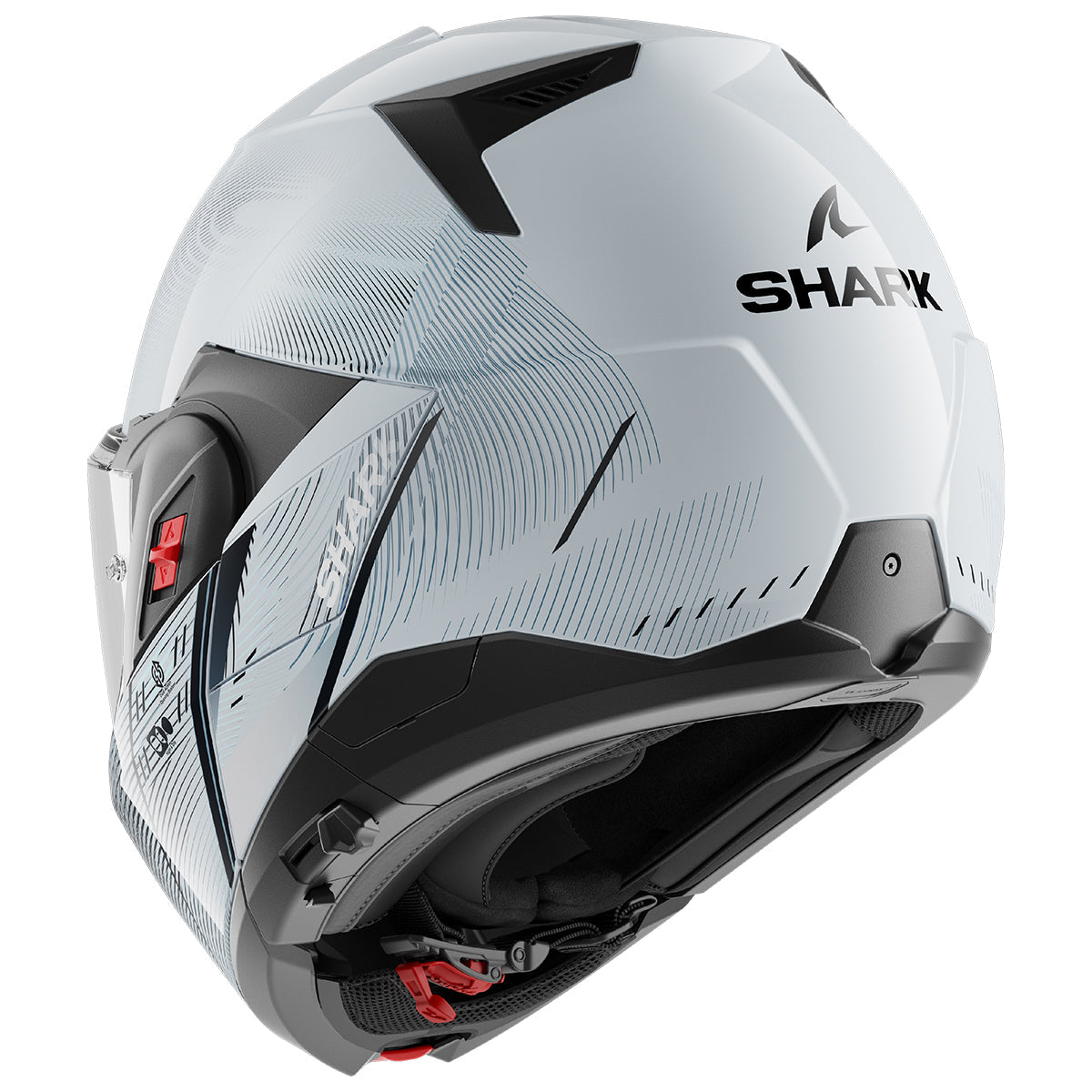 SHARK OXO SPEED-TECH MOTORCYCLE HELMET SILVER WHITE BLACK