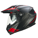 CGM 666G Twin Ranger Casco De Moto Aventura Negro Mate Rojo 