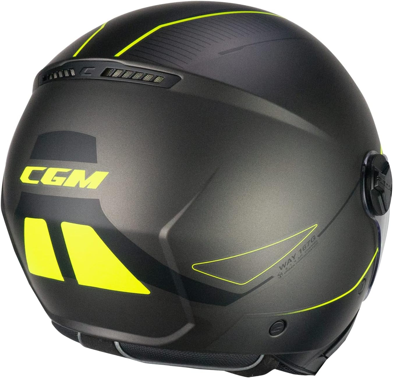 cgm 167g flo way jet helmet anthracite amarillo fluo satinado conformed