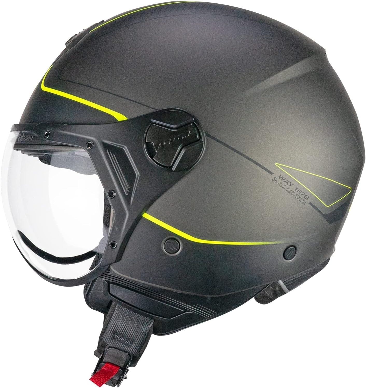 cgm 167g flo way jet helmet anthracite fluo yellow satin conformal