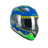 CGM 265R LUCKY BIO jet Casco infantil azul amarillo verde mate