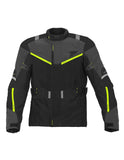 SEVENTY SD-JT83 MEN'S MOTORCYCLE TOURING JACKET BLACK YELLOW FLUORO