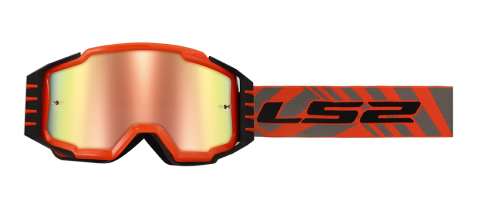 Ls2 Charger Goggle H-V Orange With Iridium Visor 