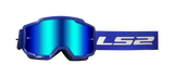 Ls2 Charger Goggle Blue With Iridium Visor 