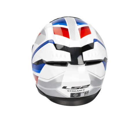 LS2 FF808 STREAM II VINTAGE MOTORCYCLE FULL FACE HELMET WHITE BLUE RED