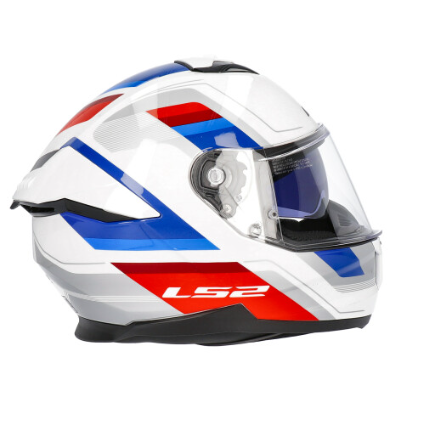 LS2 FF808 STREAM II VINTAGE MOTORCYCLE FULL FACE HELMET WHITE BLUE RED