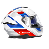 LS2 FF808 STREAM II VINTAGE MOTORCYCLE FULL FACE HELMET WHITE BLUE RED