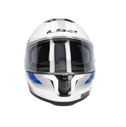 LS2 FF808 STREAM II VINTAGE MOTORCYCLE FULL FACE HELMET WHITE BLUE RED