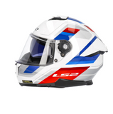 LS2 FF808 STREAM II VINTAGE MOTORCYCLE FULL FACE HELMET WHITE BLUE RED