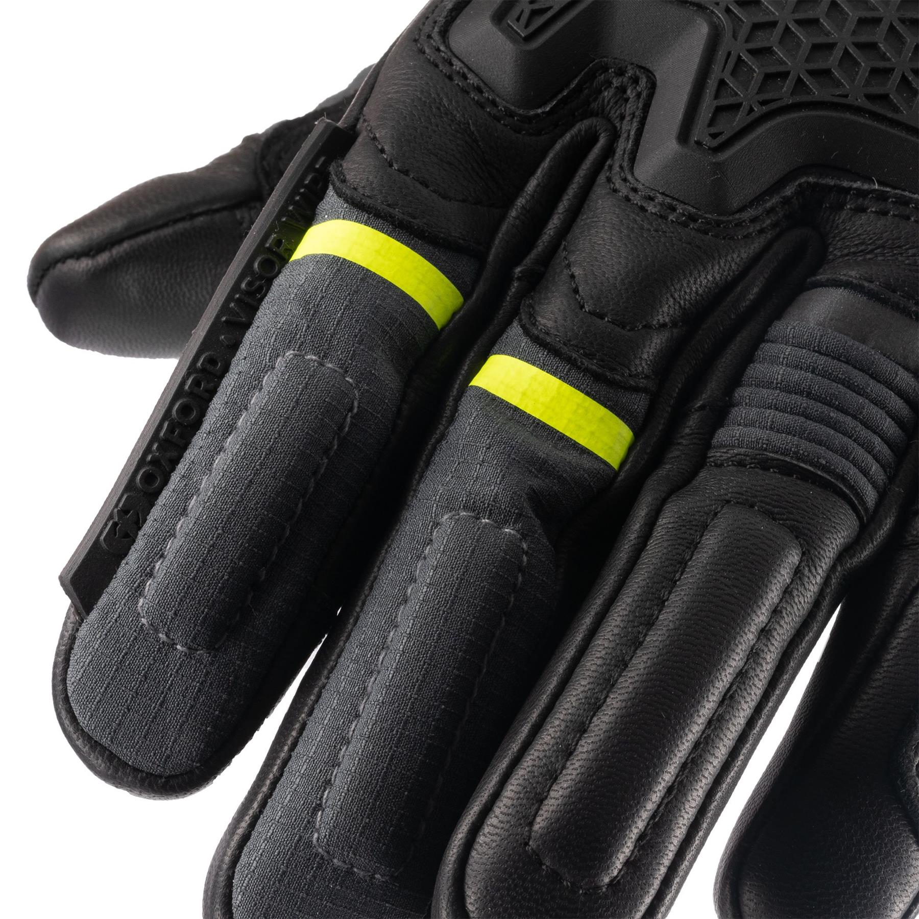 Oxford Vancouver 2.0 Dry2Dry Waterproof Men’s Motorcycle Glove Charcoal Yellow