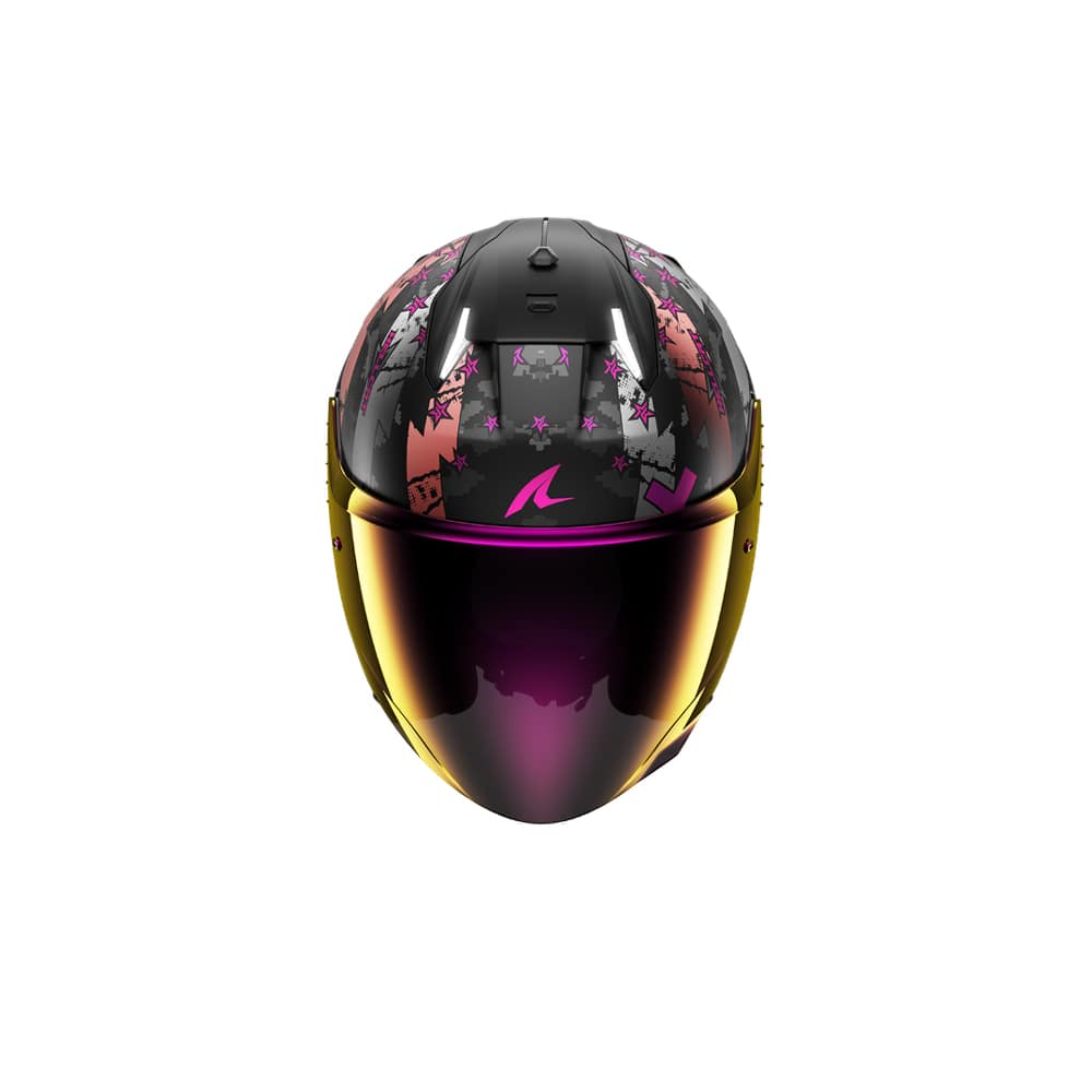 Shark SKWAL i3 Hellcat Motorcycle Open Face Helmet Black Chrom Purple