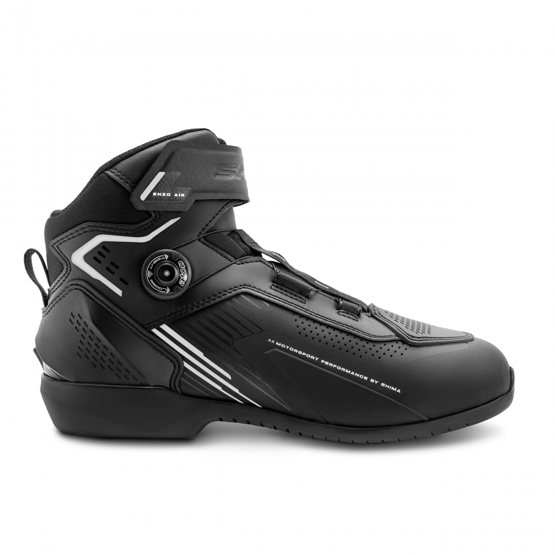 SHIMA ENZO MEN AIR MOTORCYCLE BOOTS BLACK WHITE