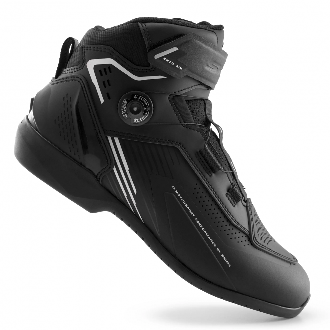 SHIMA ENZO MEN AIR MOTORCYCLE BOOTS BLACK WHITE