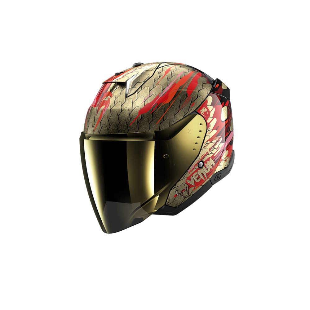 Shark SKWAL i3 JET Venum Casco Negro Rojo Dorado