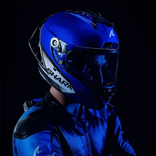 SHARK AERON-GP BLANK SP Carbon Full Face Motorcycle helmet Blue Anthracite (Maximomoto.uk)