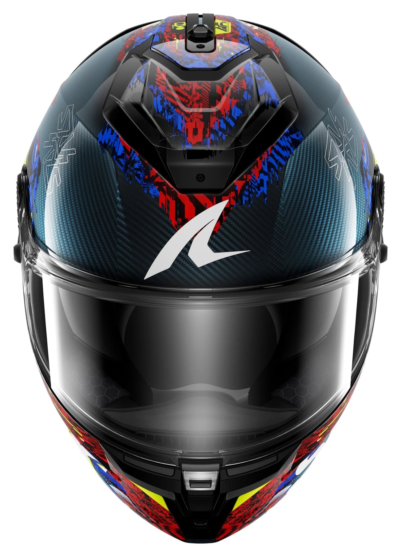 SHARK SPARTAN GT PRO CARBON SPEED-VIB MOTORCYCLE HELMET CARBON BLUE RED