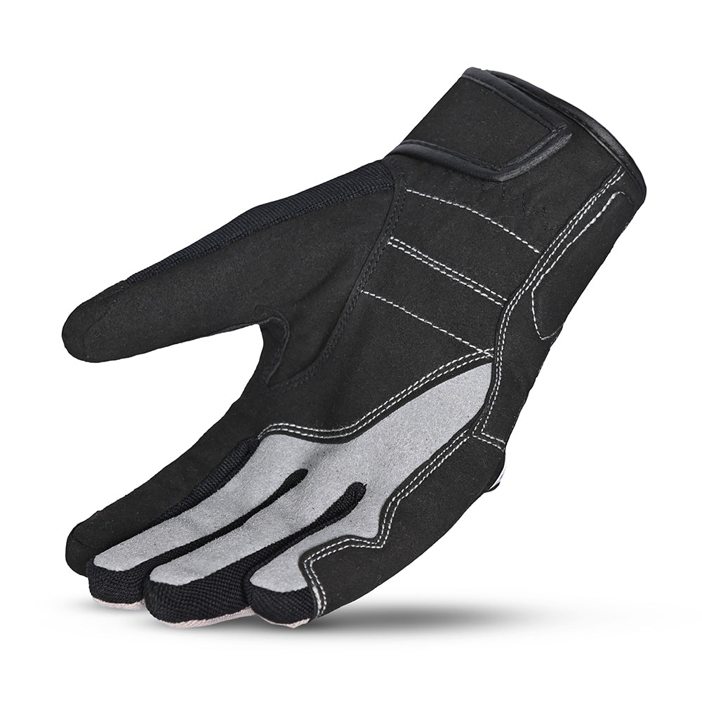 BELA Tracker Full Finger Motorcycle Gloves Black White Red 