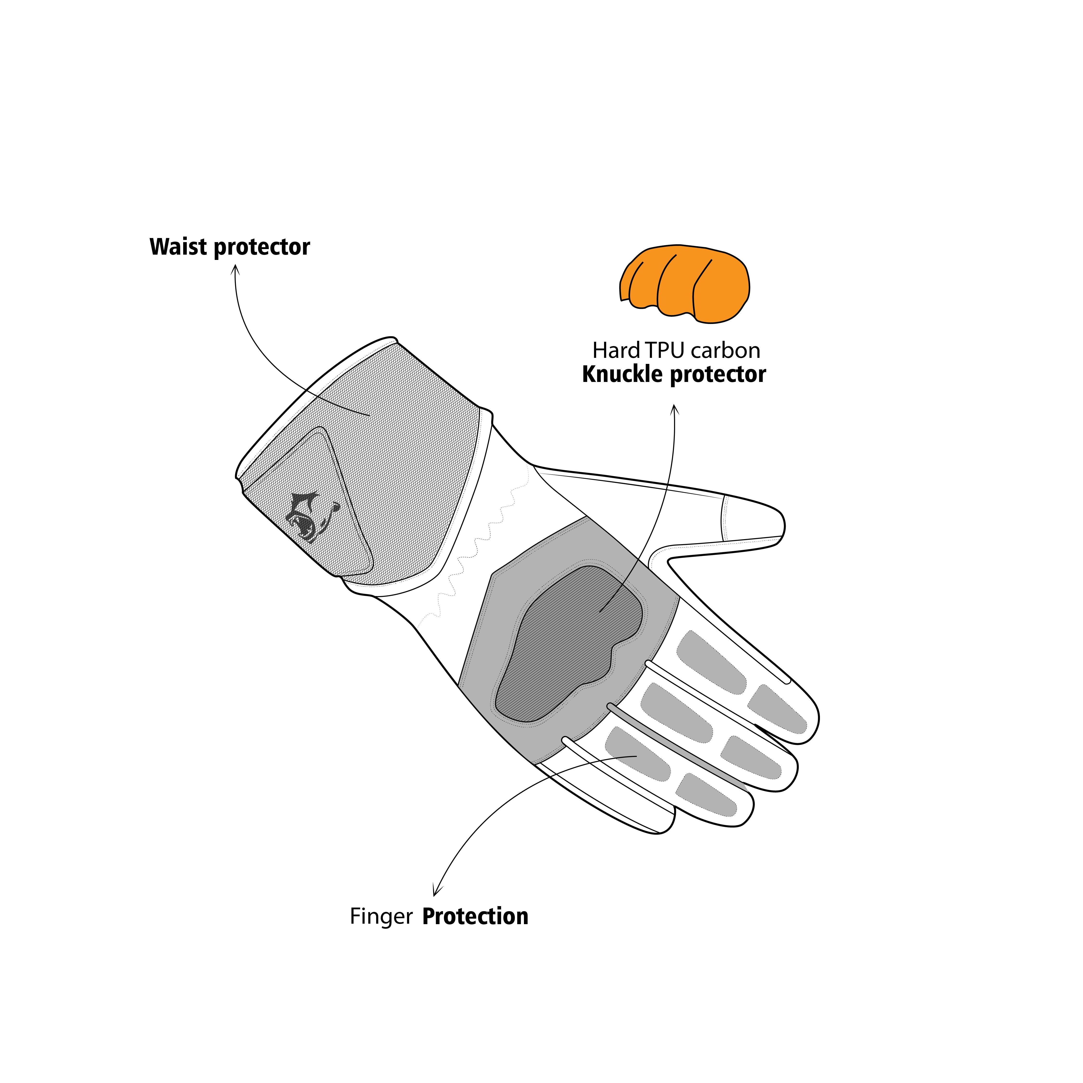 BELA Frost Shield Motorcycle Gloves Black yellow Fluro