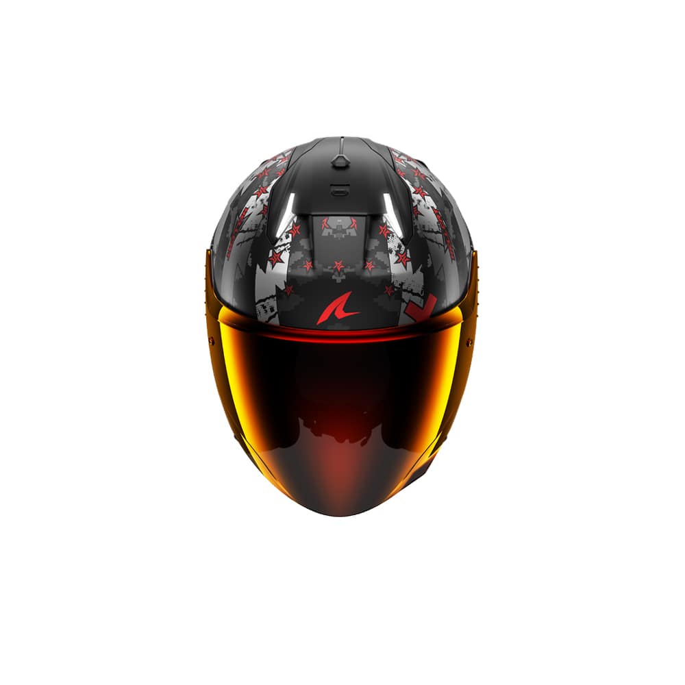 Shark SKWAL i3 Hellcat abierto Casco negro mate cromado rojo