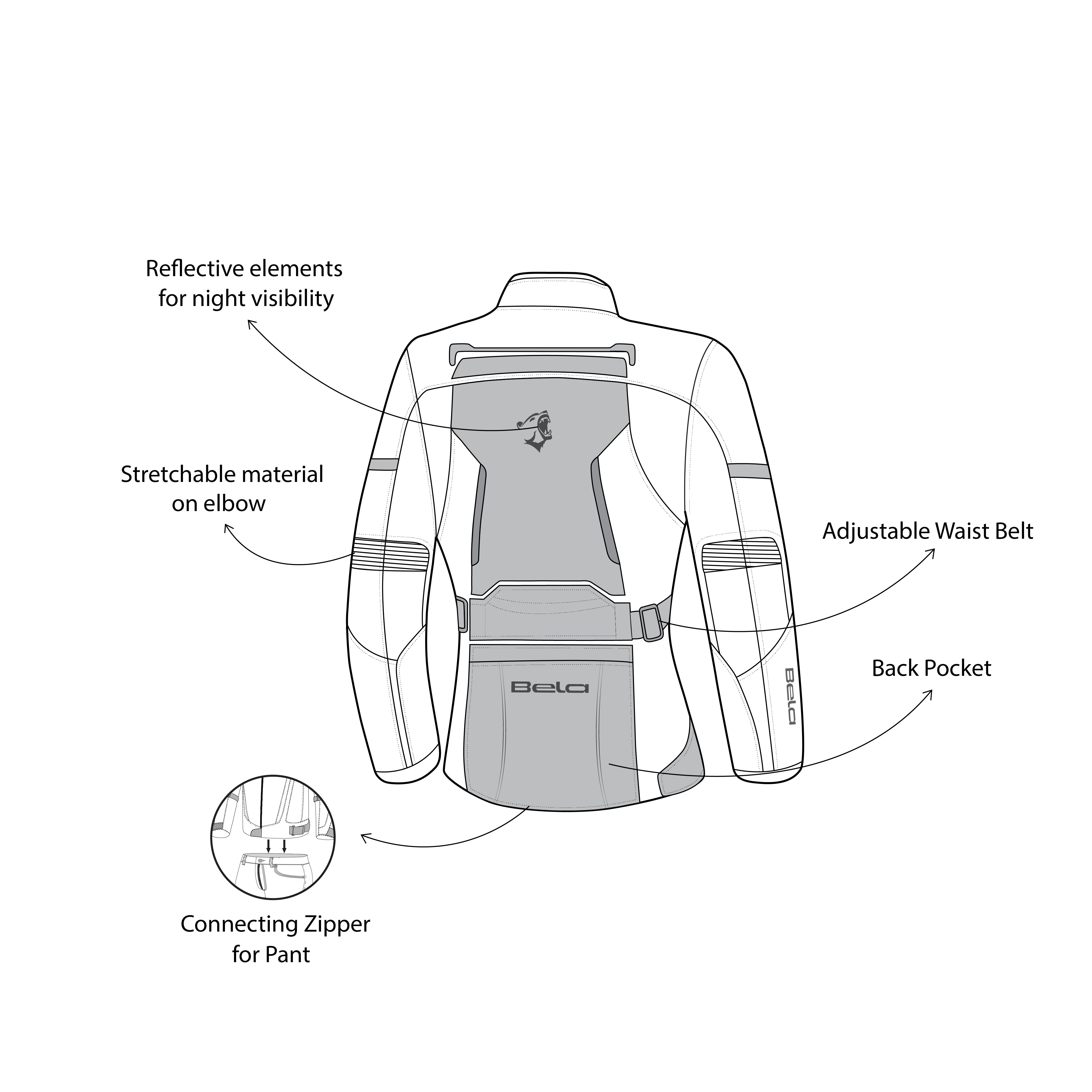 BELA Hurricane Lady 3in1 Motorcycle Jacket Black