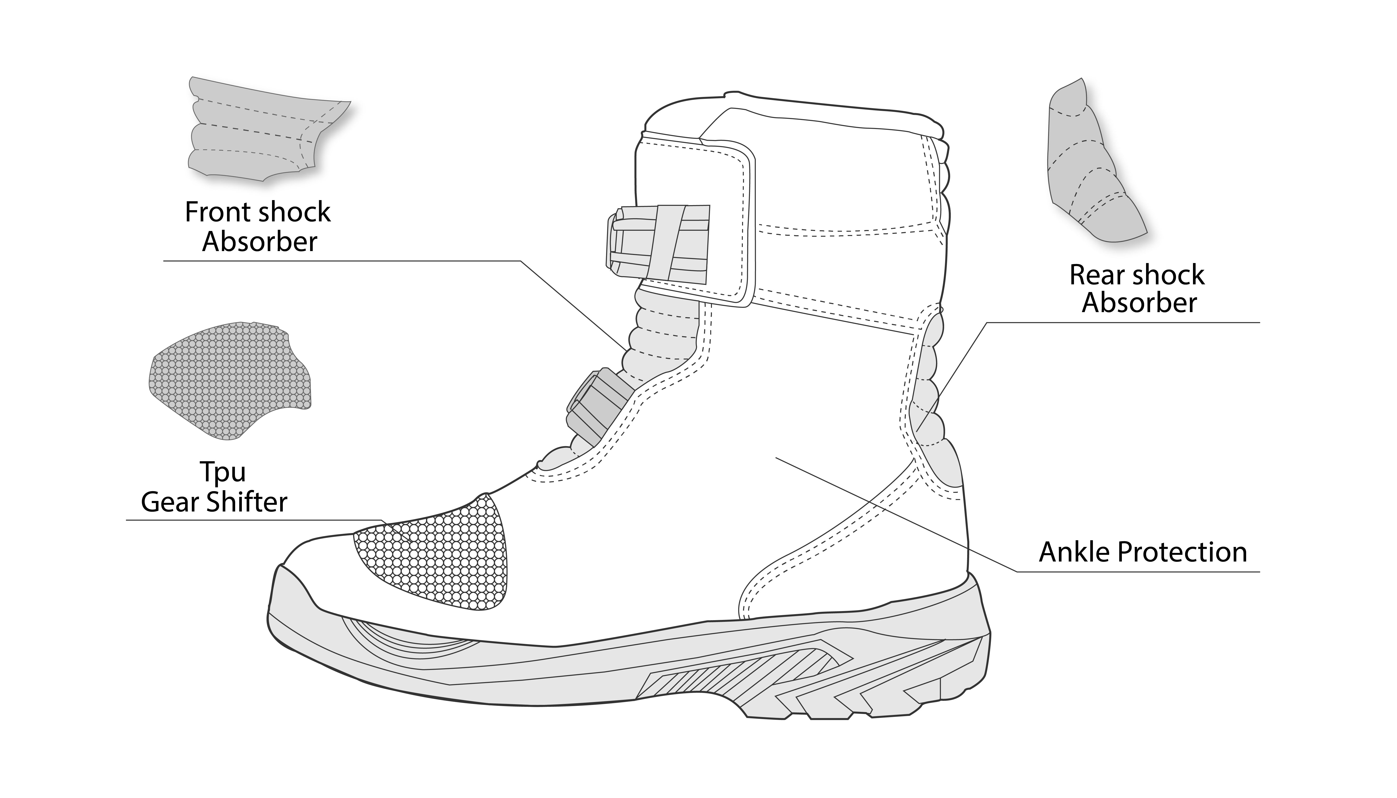 infographic sketch bela junior short touring boot brown side view