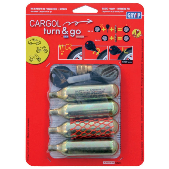 GRYPP Cargol Turn & Go Repair Kit 4 Fast and Simple Emergency Tyre Repair 