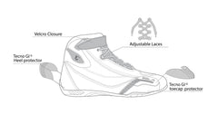 infographic sketch bela kiva lady touring boot black and purple side view