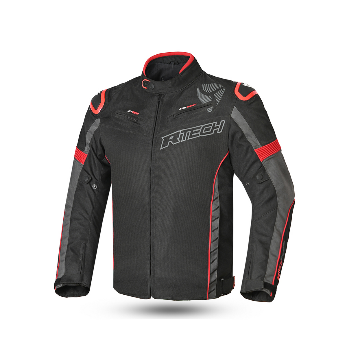 R-Tech Knight Rider Short - Motorcycle Racing Jacket - Black Dark Grey Red