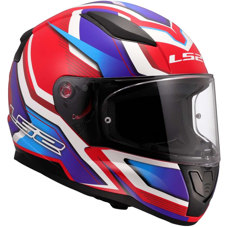 LS2 FF353  RAPID II FLITZ  FULL FACE MOTORCYCLE HELMET WHITE BLUE RED