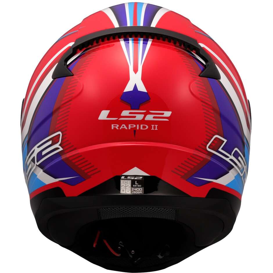 LS2 FF353  RAPID II FLITZ  FULL FACE MOTORCYCLE HELMET WHITE BLUE RED