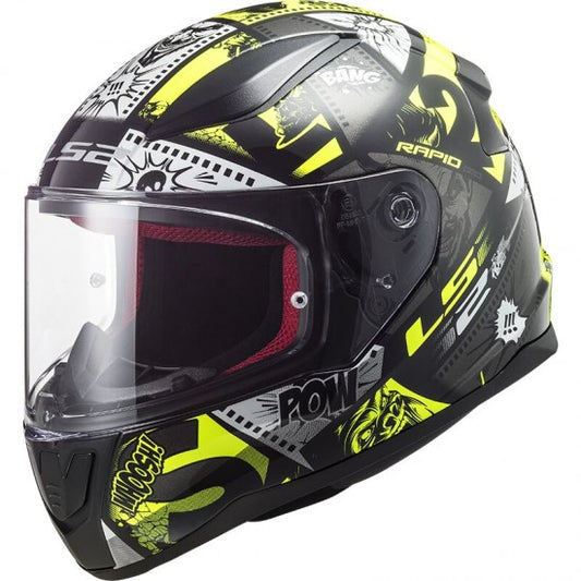 LS2  - FF353 KIDESFUL FACE MOTORCYCLE HELMET VIGNETTE BLACK H-V YELLOW 