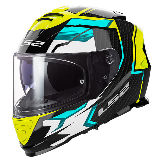 LS2 FF800 STORM TRACKER  FULL FACE HELMETS BLACK H-V YELLOW-06 