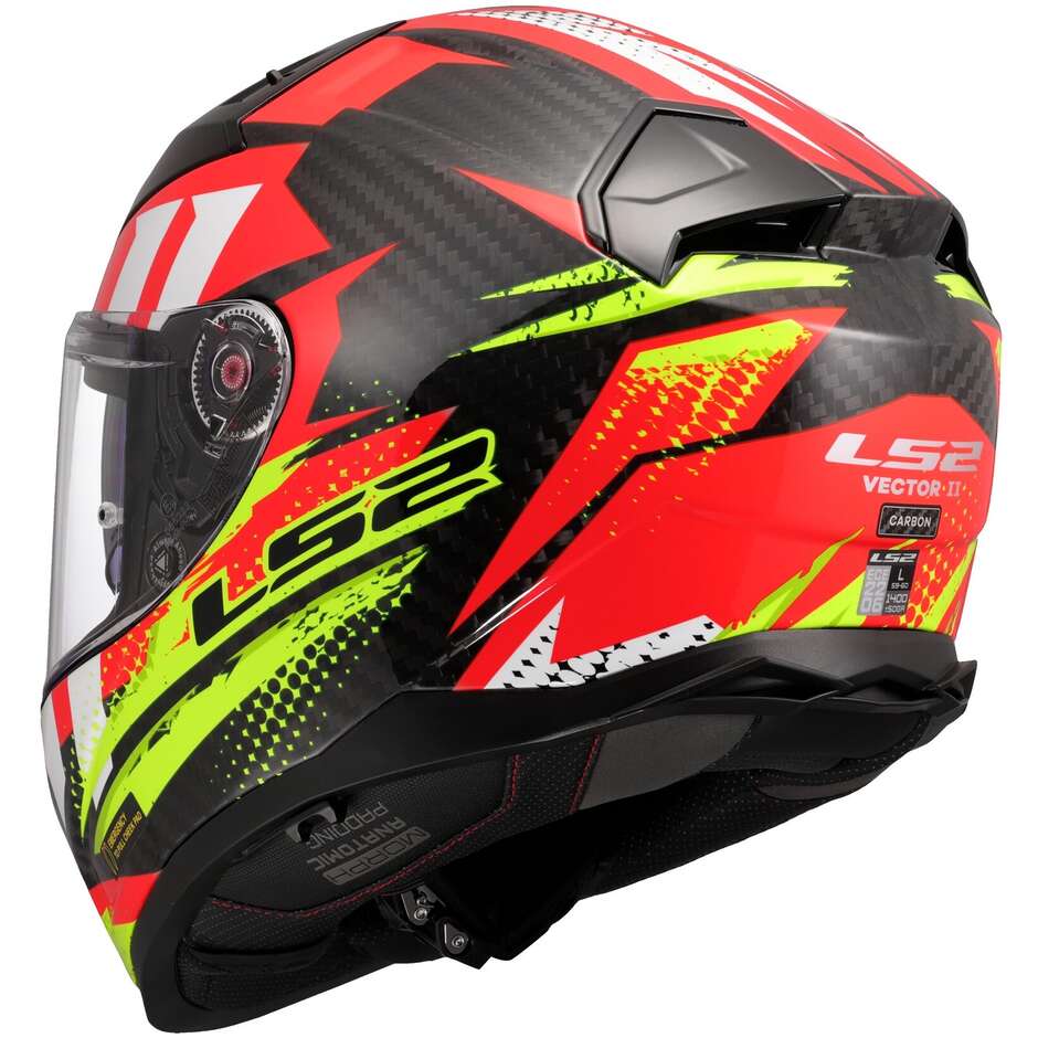 LS2 FF811 Vector II Carbon Touring Motorcycle Helmet Tantic Red H-V Yellow