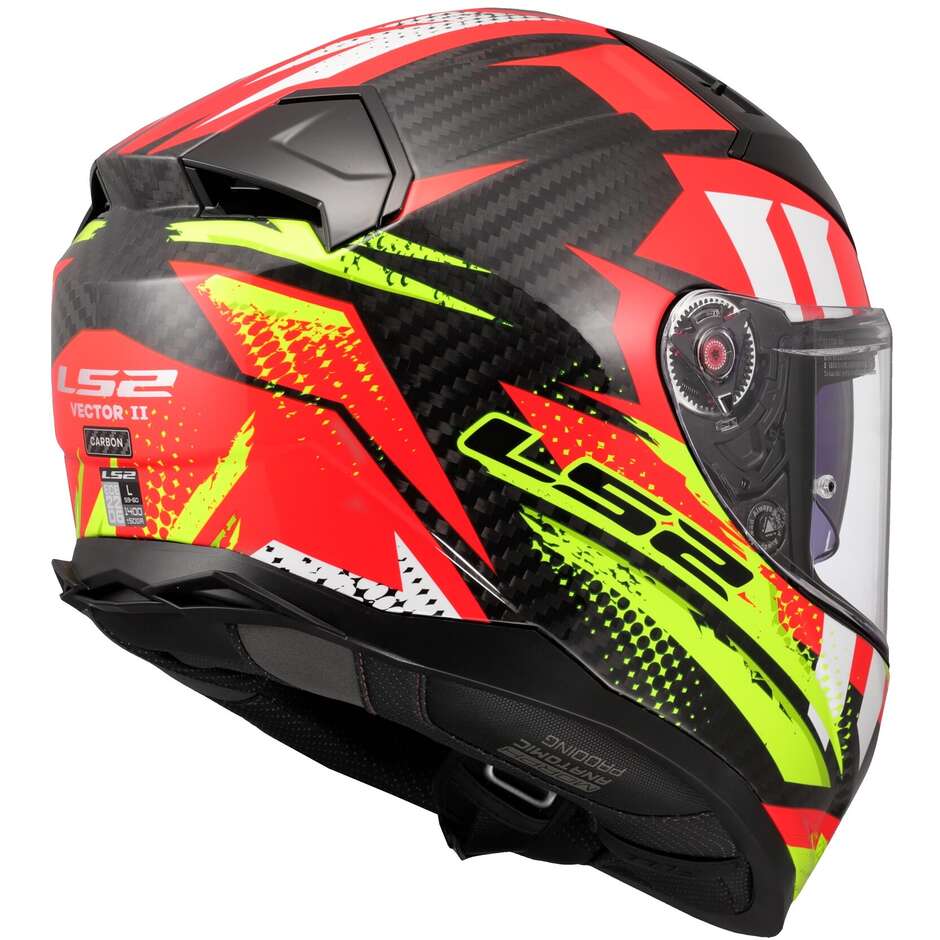 LS2 FF811 Vector II Carbon Touring Motorcycle Helmet Tantic Red H-V Yellow
