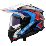 LS2 MX701 C EXPLORER FRONTIER II ADVENTURE MOTORCYCLE HELMET WHITE BLUE